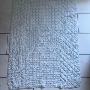 Handmade Elegant White Quilted Baby Blanket